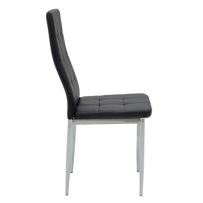 CUBE ΚΑΡΕΚΛΑ 41x46xY97cm PU ΜΑΥΡΟ-ΠΟΔΙ ΧΡΩΜΙΟ