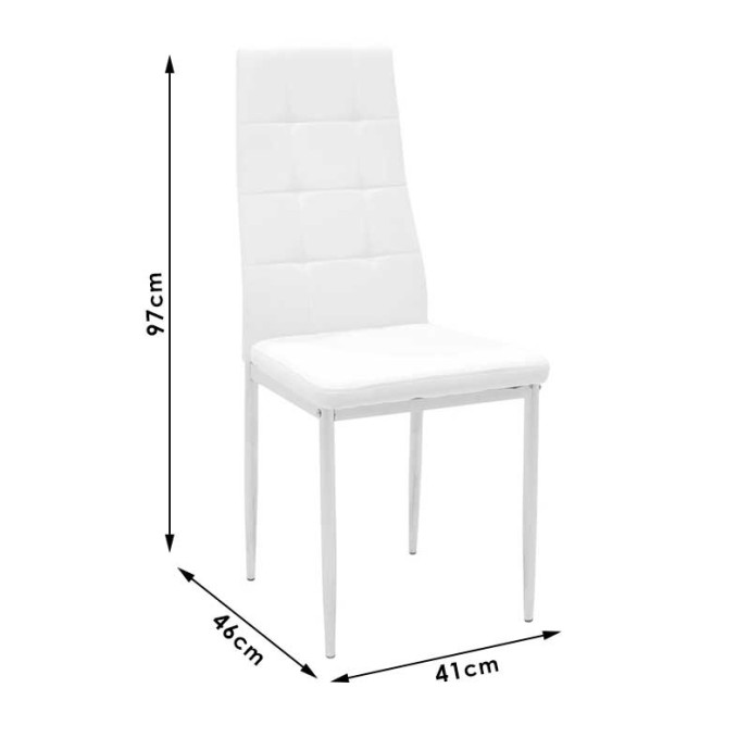 CUBE ΚΑΡΕΚΛΑ 41x46xY97cm PU ΜΑΥΡΟ-ΠΟΔΙ ΧΡΩΜΙΟ