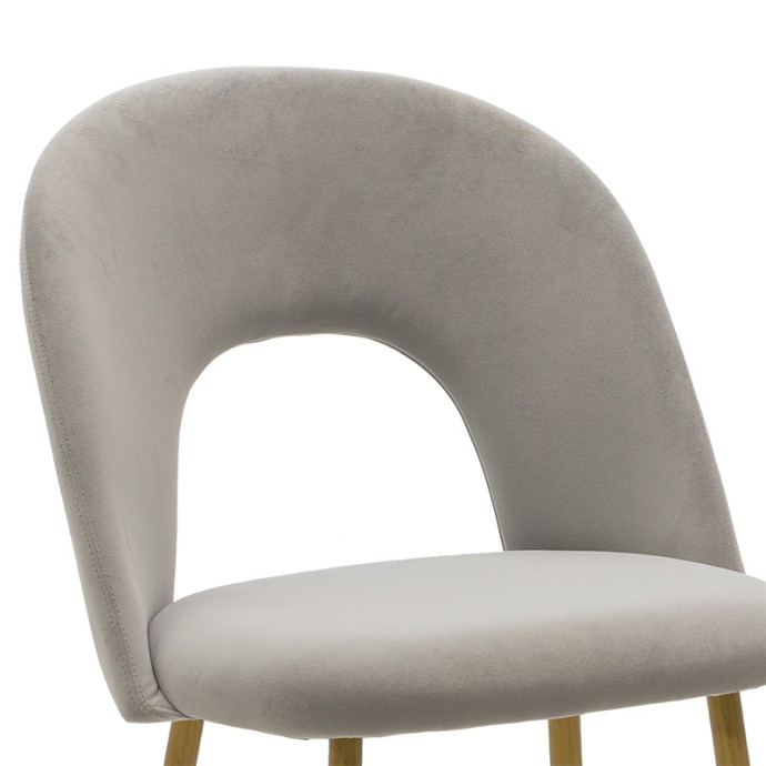 JONAH ΚΑΡΕΚΛΑ 55x57xY85cm ΎΦΑΣΜΑ ΒΕΛΟΥΔΟ ΓΚΡΙ-ΦΥΣΙΚΟ ΠΟΔΙ