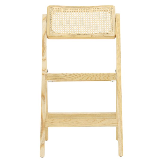 YOKO ΚΑΡΕΚΛΑ ΠΤΥΣΣΟΜΕΝΗ 44.5x84xY81cm ΜΠΕΖ PVC RATTAN-ΦΥΣΙΚΟ ΠΟΔΙ