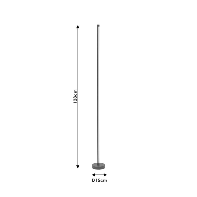 ΦΩΤΙΣΤΙΚΟ ΔΑΠΕΔΟΥ PWL-1053 RGB LED 20W ΜΑΥΡΟ 15X15X128ΕΚ