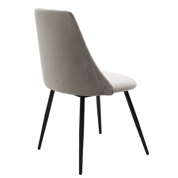 GISELLE ΚΑΡΕΚΛΑ 52x51x82cm ΒΕΛΟΥΔΟ ΓΚΡΙ-ΜΑΥΡΟ ΠΟΔΙ