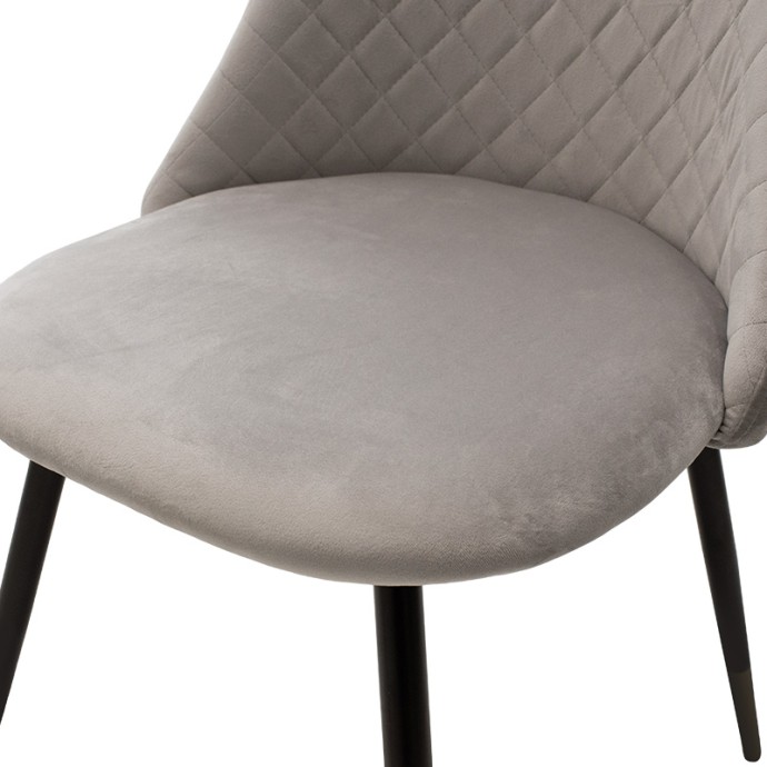 GISELLE ΚΑΡΕΚΛΑ 52x51x82cm ΒΕΛΟΥΔΟ ΓΚΡΙ-ΜΑΥΡΟ ΠΟΔΙ