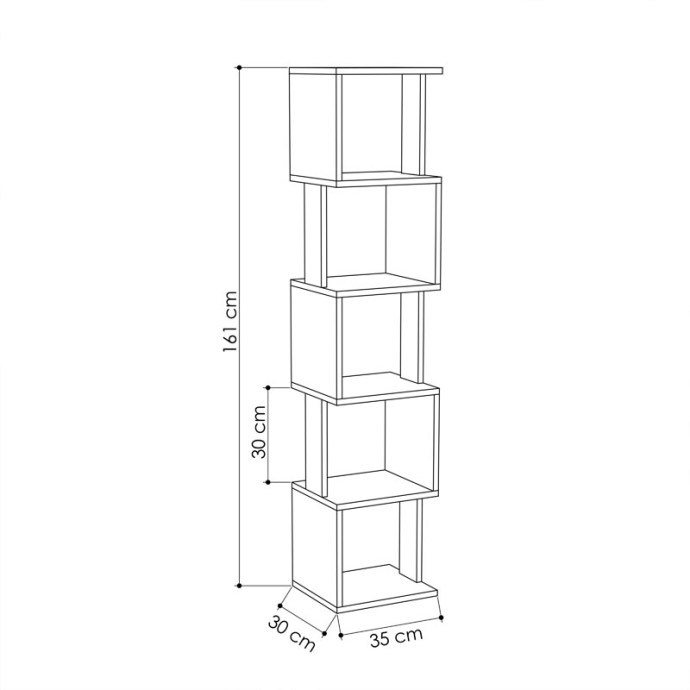 PIRI ΒΙΒΛΙΟΘΗΚΗ - ΣΤΗΛΗ ΧΡΩΜΑ ΦΥΣΙΚΟ-ΛΕΥΚΟ 35X30X161ΕΚ