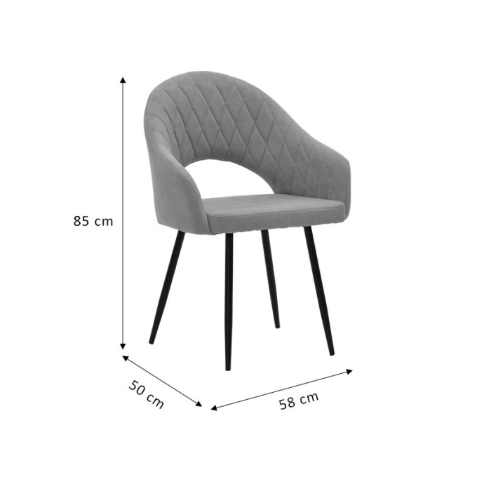 MACIE ΠΟΛΥΘΡΟΝΑ 58x50x85εκ ANTIQUE ΓΚΡΙ-ΜΑΥΡΟ 
