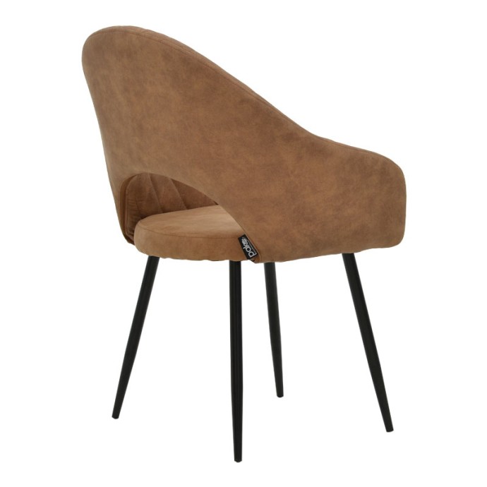 MACIE ΠΟΛΥΘΡΟΝΑ 58x50x85cm ΥΦΑΣΜΑ ΚΑΦΕ ANTIQUE-ΜΑΥΡΟ 