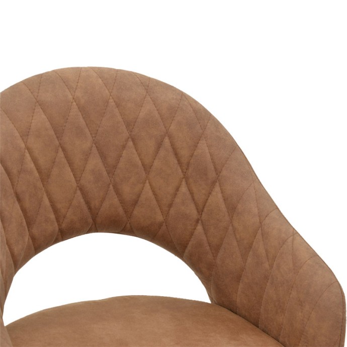 MACIE ΠΟΛΥΘΡΟΝΑ 58x50x85cm ΥΦΑΣΜΑ ΚΑΦΕ ANTIQUE-ΜΑΥΡΟ 