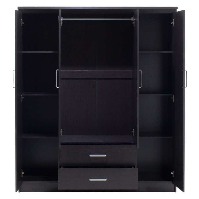 OLYMPUS ΝΤΟΥΛΑΠΑ ΡΟΥΧΩΝ ΤΕΤΡΑΦΥΛΛΗ 159x57x183cm WENGE 