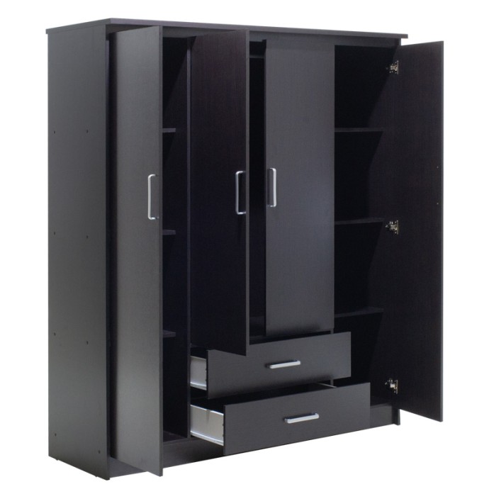 OLYMPUS ΝΤΟΥΛΑΠΑ ΡΟΥΧΩΝ ΤΕΤΡΑΦΥΛΛΗ 159x57x183cm WENGE 