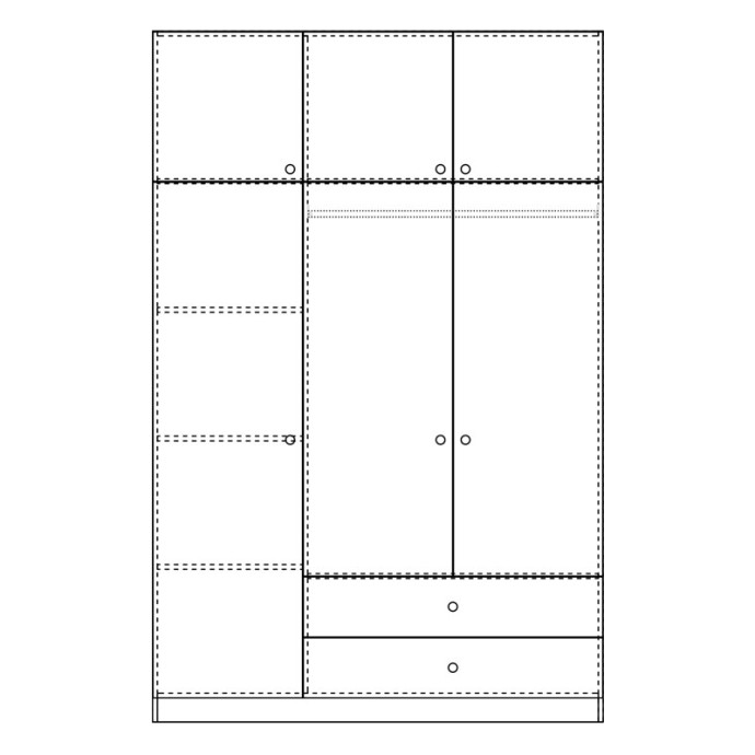 ROYAL ΝΤΟΥΛΑΠΑ ΡΟΥΧΩΝ ΤΡΙΦΥΛΛΗ ΜΕ ΠΑΤΑΡΙ 150x58x230cm WENGE 