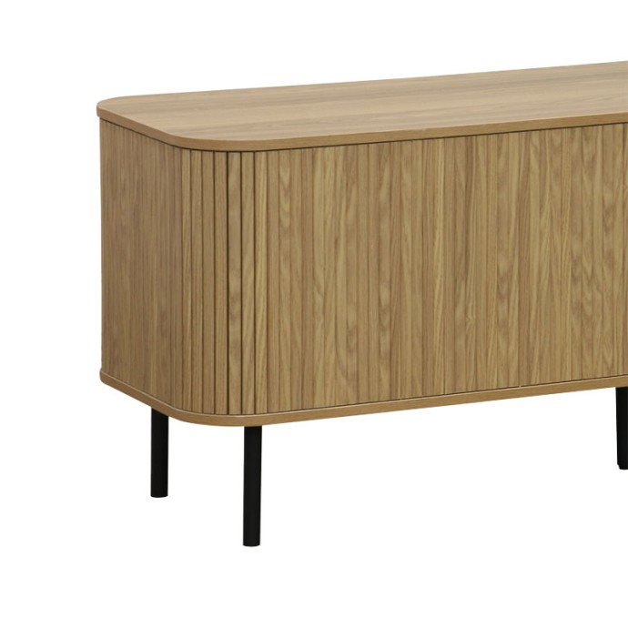 SCANDI ΕΠΙΠΛΟ ΤΗΛΕΟΡΑΣΗΣ 150x45x57.5cm MDF ΦΥΣΙΚΟ ΜΕ ΜΕΤΑΛΛΙΚΑ ΜΑΥΡΑ ΠΟΔΙΑ