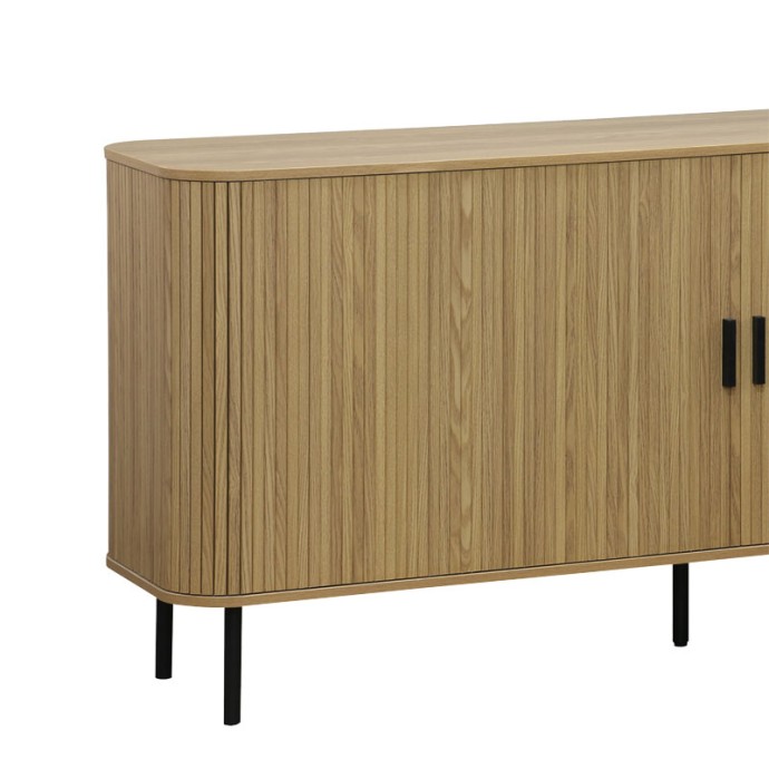 SCANDI ΜΠΟΥΦΕΣ 170x45x80cm MDF ΦΥΣΙΚΟ ΜΕ ΜΕΤΑΛΛΙΚΑ ΜΑΥΡΑ ΠΟΔΙΑ 