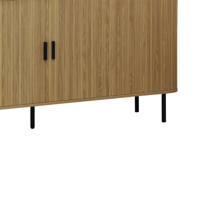 SCANDI ΜΠΟΥΦΕΣ 170x45x80cm MDF ΦΥΣΙΚΟ ΜΕ ΜΕΤΑΛΛΙΚΑ ΜΑΥΡΑ ΠΟΔΙΑ 