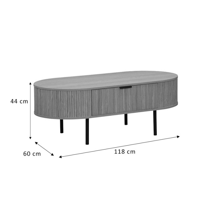 SCANDI ΤΡΑΠΕΖΙ ΣΑΛΟΝΙΟΥ 118x60x44cm MDF ΦΥΣΙΚΟ ΜΕ ΜΕΤΑΛΛΙΚΑ ΠΟΔΙΑ 