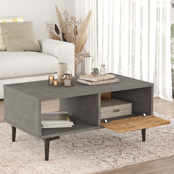 JETHRO ΤΡΑΠΕΖΙ ΣΑΛΟΝΙΟΥ CEMENT-SONOMA 90X51X40.6ΕΚ