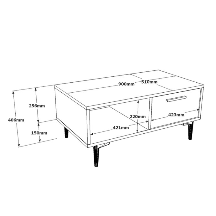 JETHRO ΤΡΑΠΕΖΙ ΣΑΛΟΝΙΟΥ CEMENT-SONOMA 90X51X40.6ΕΚ