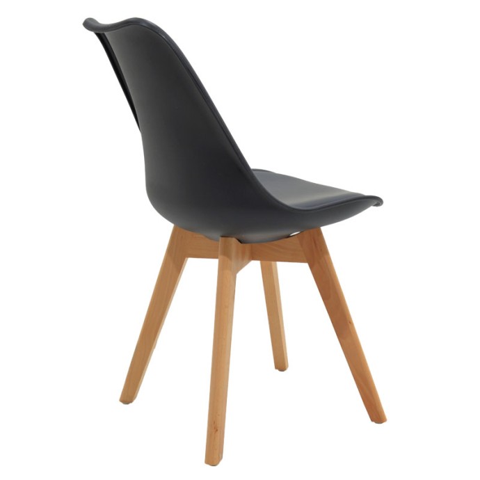 GASTON ΚΑΡΕΚΛΑ PP-PU 53.5x48.5x83cm ΜΑΥΡΟ-ΦΥΣΙΚΟ ΠΟΔΙ 