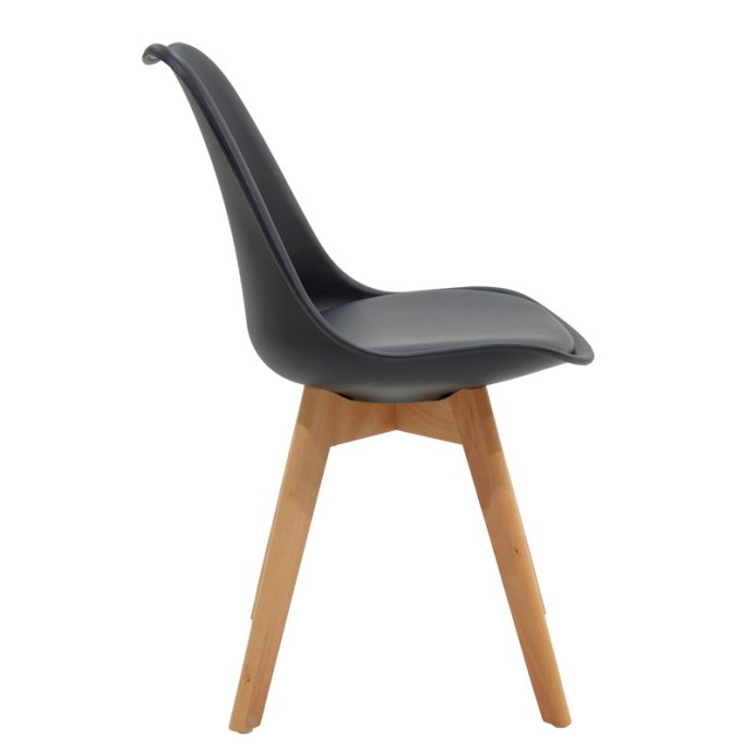 GASTON ΚΑΡΕΚΛΑ PP-PU 53.5x48.5x83cm ΜΑΥΡΟ-ΦΥΣΙΚΟ ΠΟΔΙ 