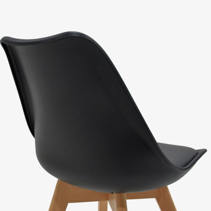 GASTON ΚΑΡΕΚΛΑ PP-PU 53.5x48.5x83cm ΜΑΥΡΟ-ΦΥΣΙΚΟ ΠΟΔΙ 