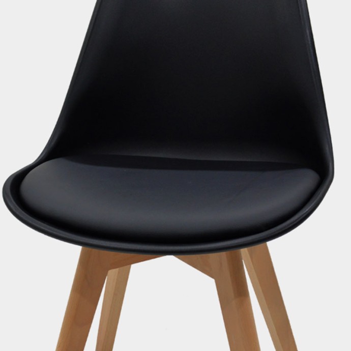 GASTON ΚΑΡΕΚΛΑ PP-PU 53.5x48.5x83cm ΜΑΥΡΟ-ΦΥΣΙΚΟ ΠΟΔΙ 