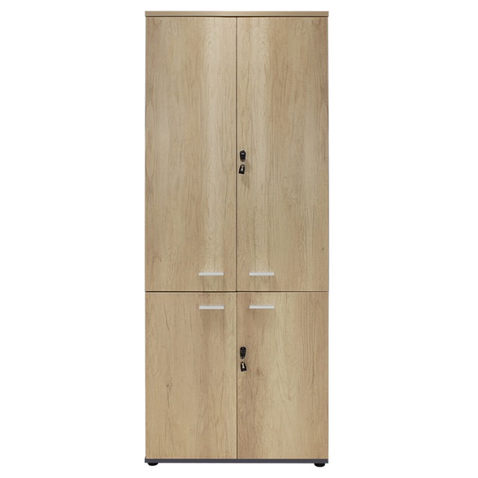 LOTUS ΒΙΒΛΙΟΘΗΚΗ ΓΡΑΦΕΙΟΥ 80x40,5x200cm ΦΥΣΙΚΟ - ΑΝΘΡΑΚΙ 