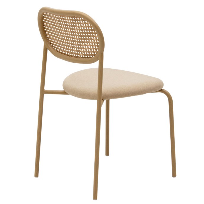 JAMES ΚΑΡΕΚΛΑ 46,5x50x79,5cm RATTAN ΥΦΑΣΜΑ ΜΠΕΖ-ΜΕΤΑΛΛΟ ΦΥΣΙΚΟ