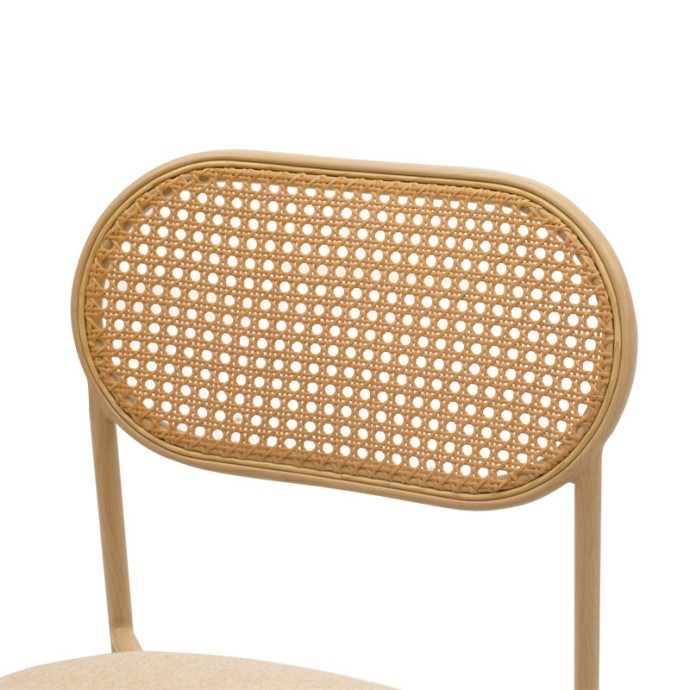 JAMES ΚΑΡΕΚΛΑ 46,5x50x79,5cm RATTAN ΥΦΑΣΜΑ ΜΠΕΖ-ΜΕΤΑΛΛΟ ΦΥΣΙΚΟ