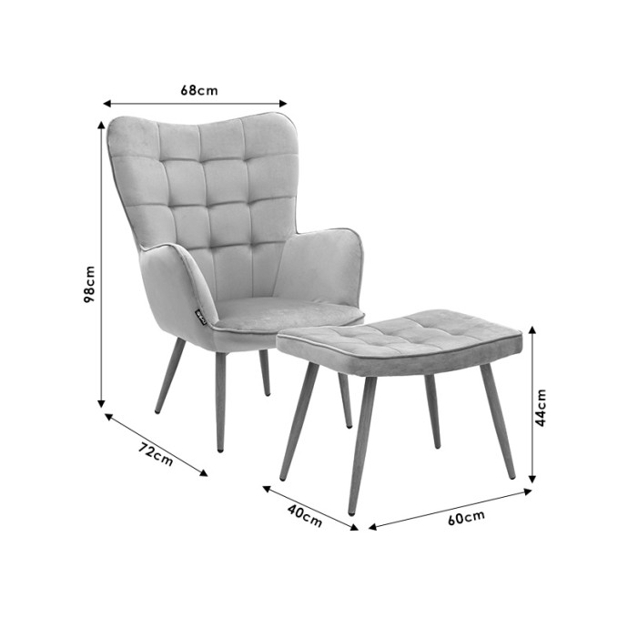 MADDISON ΠΟΛΥΘΡΟΝΑ ΜΕ ΥΠΟΠΟΔΙΟ-ΜΑΞΙΛΑΡΙ 68x72x98cm ΥΦΑΣΜΑ ΑΝΘΡΑΚΙ-ΦΥΣΙΚΟ 