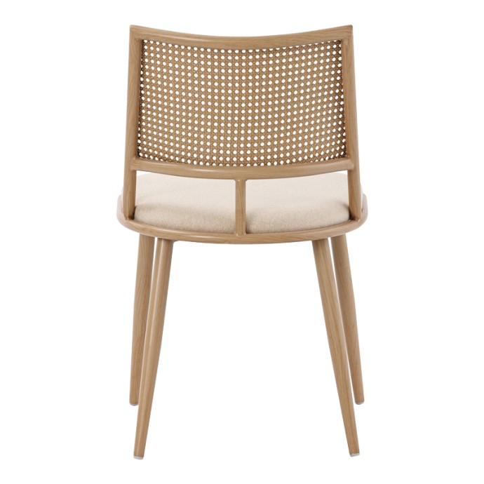 GIULIA ΚΑΡΕΚΛΑ 49x52x80cm ΦΥΣΙΚΟ PE RATTAN-ΜΠΕΖ ΥΦΑΣΜΑ