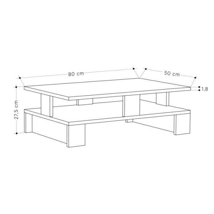 MANSU ΤΡΑΠΕΖΙ ΣΑΛΟΝΙΟΥ ΓΚΡΙ ANTIQUE 80X50X27.5ΕΚ