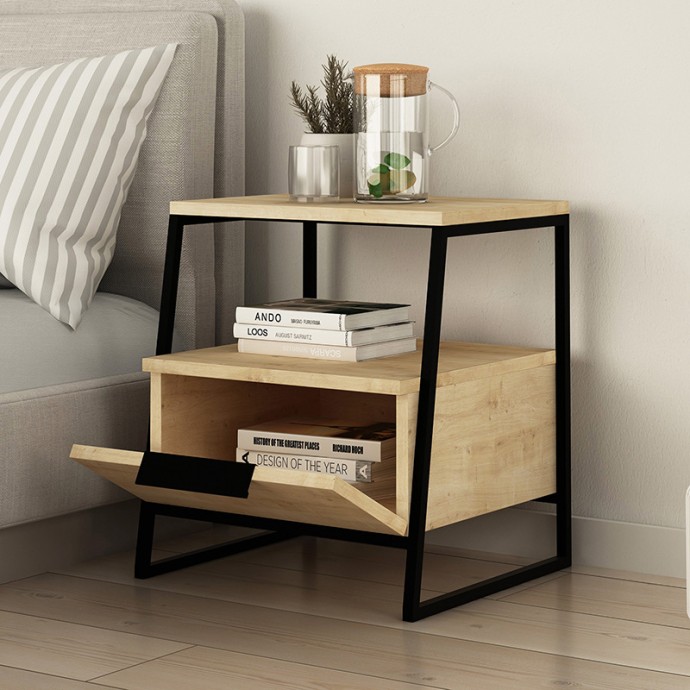 JOHANA ΚΟΜΟΔΙΝΟ ΜΑΥΡΟ-OAK 45X40X50ΕΚ