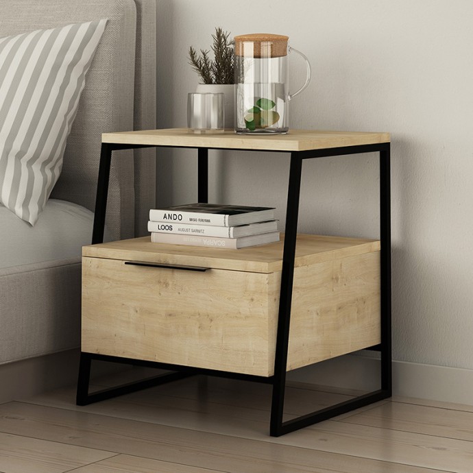 JOHANA ΚΟΜΟΔΙΝΟ ΜΑΥΡΟ-OAK 45X40X50ΕΚ