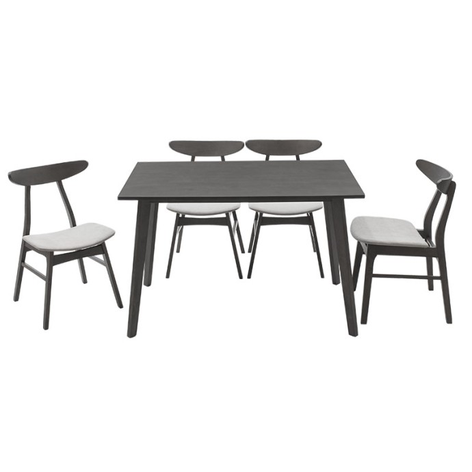 BENSON - ORLEAN TΡΑΠΕΖΑΡΙΑ ΣΕΤ 5ΤΜΧ RUSTIC GREY-ΥΦΑΣΜΑ ΓΚΡΙ 120X75X75ΕΚ
