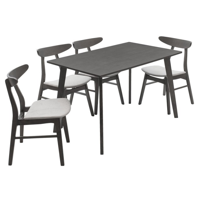BENSON - ORLEAN TΡΑΠΕΖΑΡΙΑ ΣΕΤ 5ΤΜΧ RUSTIC GREY-ΥΦΑΣΜΑ ΓΚΡΙ 120X75X75ΕΚ
