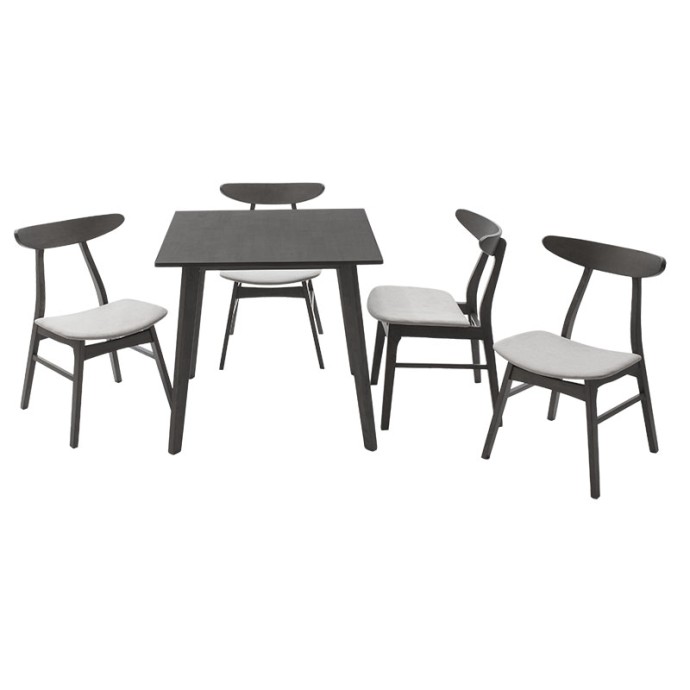 BENSON - ORLEAN TΡΑΠΕΖΑΡΙΑ  ΣΕΤ 5ΤΜΧ RUSTIC GREY - ΥΦΑΣΜΑ ΓΚΡΙ 80X80X75ΕΚ