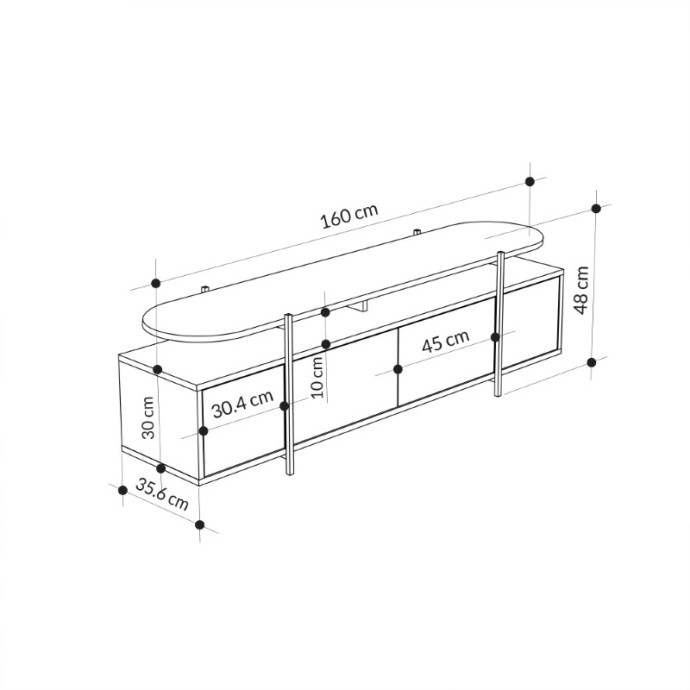 ΕΠΙΠΛΟ ΤΗΛΕΟΡΑΣΗΣ 160X35.5X48ΕΚ ONDINE ΓΚΡΙ ΜΑΡΜΑΡΟΥ-ΦΥΣΙΚΟ 