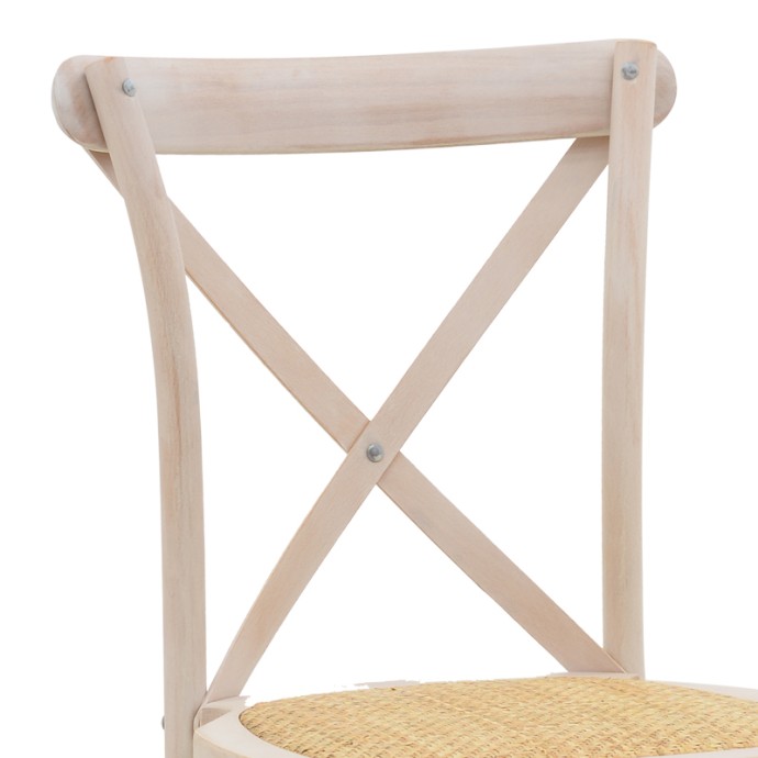 DYLON ΚΑΡΕΚΛΑ WHITE WASH ΞΥΛΟ ΟΞΙΑΣ-ΕΔΡΑ ΦΥΣΙΚΟ RATTAN 48X52X89ΕΚ