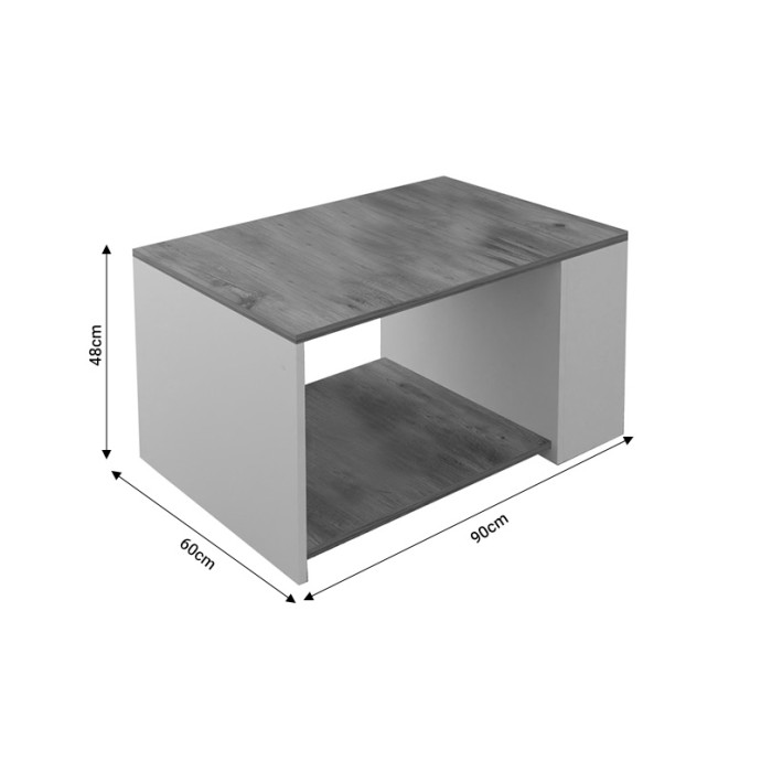 NOIL ΤΡΑΠΕΖΙ ΣΑΛΟΝΙΟΥ OAK-ΛΕΥΚΟ ΜΕΛΑΜΙΝΗΣ 90X60X48ΕΚ