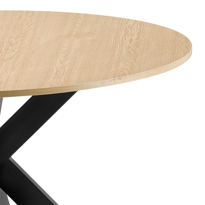 JESTON ΤΡΑΠΕΖΙ Φ120x75εκ MDF SONOMA-ΠΟΔ ΜΑΥΡΟ ΜΕΤΑΛΛΟ 
