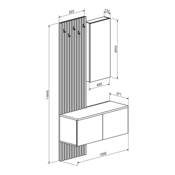 ARIKA ΕΠΙΠΛΟ ΕΙΣΟΔΟΥ 100x37x199.5εκ ΛΕΥΚΟ-SONOMA 