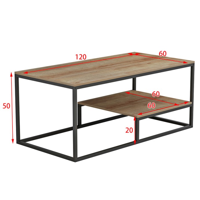 TONDO ΤΡΑΠΕΖΙ ΣΑΛΟΝΙΟΥ ΦΥΣΙΚΟ 120X60X50ΕΚ