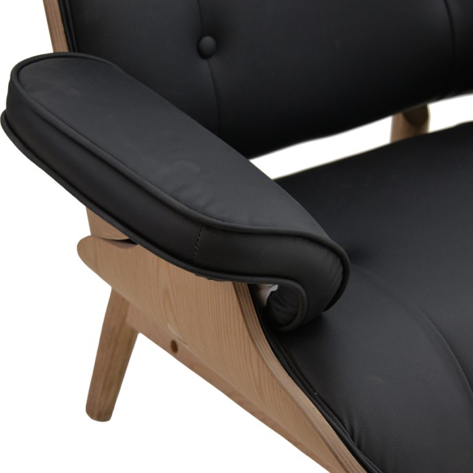 MIRTO ΠΟΛΥΘΡΟΝΑ RELAX ΜΑΣΙΦ ΞΥΛΟ ΚΑΡΥΔΙ -PU ΜΑΥΡΟ 80X80X96.5ΕΚ