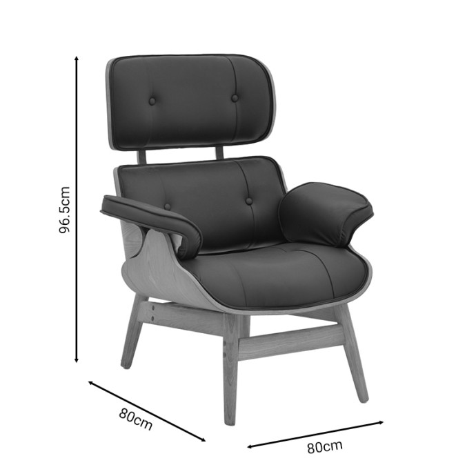 MIRTO ΠΟΛΥΘΡΟΝΑ RELAX ΜΑΣΙΦ ΞΥΛΟ ΚΑΡΥΔΙ -PU ΜΑΥΡΟ 80X80X96.5ΕΚ