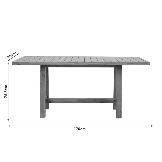 MALIBU ΤΡΑΠΕΖΙ ΜΑΣΙΦ ΞΥΛΟ ΑΚΑΚΙΑΣ 170X90X75.5ΕΚ