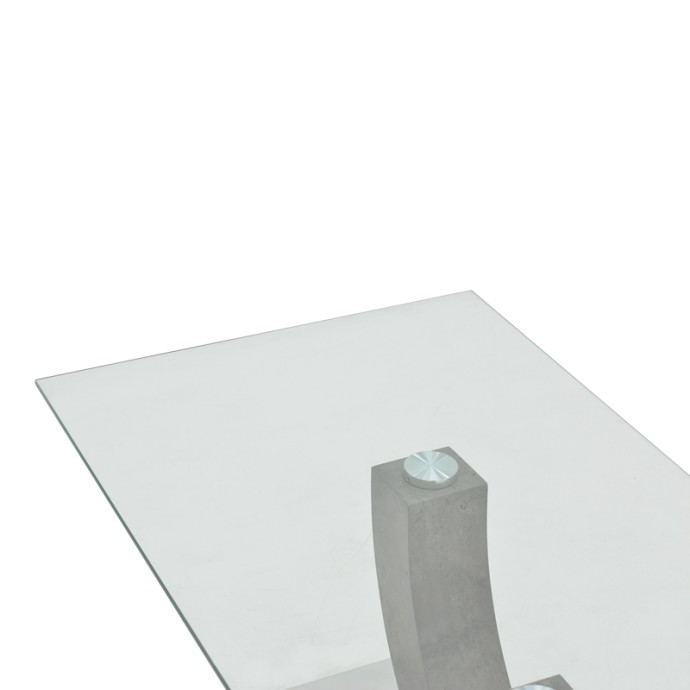 KASMORA ΤΡΑΠΕΖΙ ΣΑΛΟΝΙΟΥ ΓΚΡΙ ΞΥΛΟ-ΓΥΑΛΙ 110X60X45ΕΚ