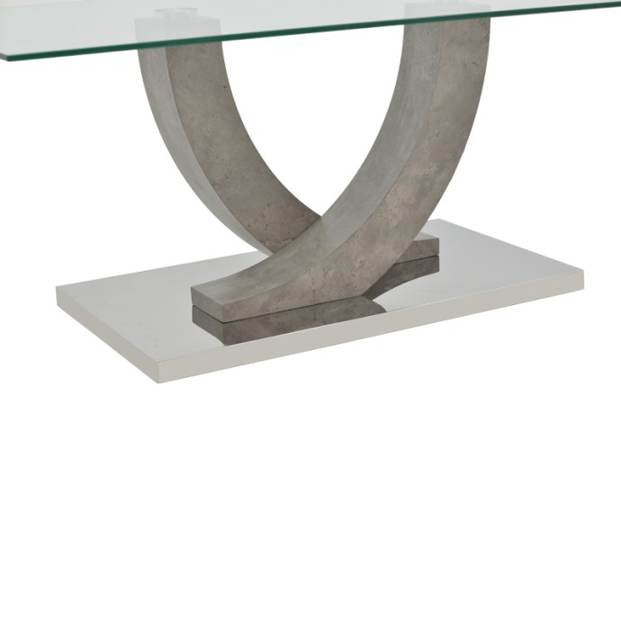 KASMORA ΤΡΑΠΕΖΙ ΣΑΛΟΝΙΟΥ ΓΚΡΙ ΞΥΛΟ-ΓΥΑΛΙ 110X60X45ΕΚ