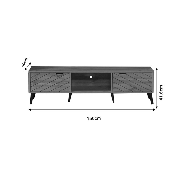 THELMA ΕΠΙΠΛΟ ΤΗΛΕΟΡΑΣΗΣ SONOMA ΜΕΛΑΜΙΝΗΣ 150X40X41.6ΕΚ