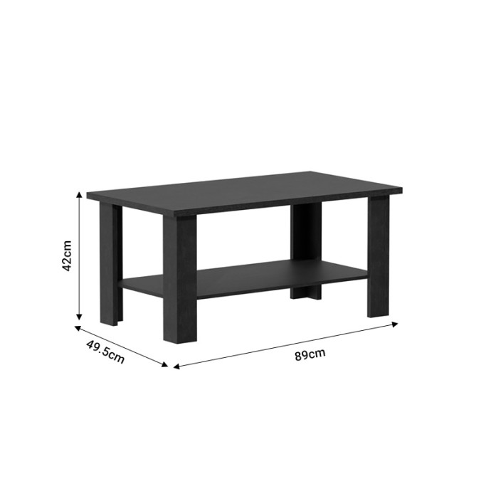 RIANO ΤΡΑΠΕΖΙ ΣΑΛΟΝΙΟΥ ZEBRANO ΜΕΛΑΜΙΝΗΣ 89X49.5X42ΕΚ