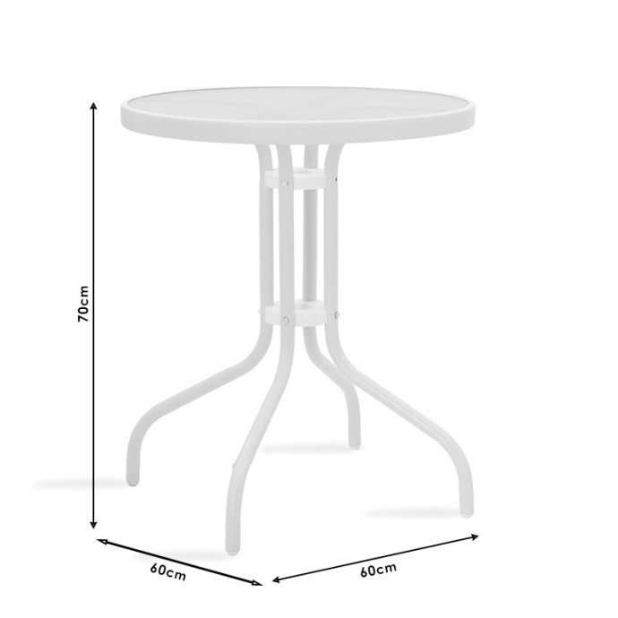WATSON ΤΡΑΠΕΖΙ ΜΕΤΑΛΛΟ ΜΑΥΡΟ-ΓΥΑΛΙ Φ60X70ΕΚ