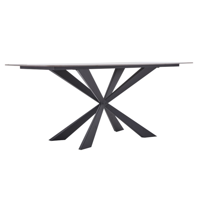 STONE VIANO ΤΡΑΠΕΖΙ SINTERED ΑΝΟΙΧΤΟ ΓΚΡΙ-ΜΑΥΡΟ 180X90X76ΕΚ